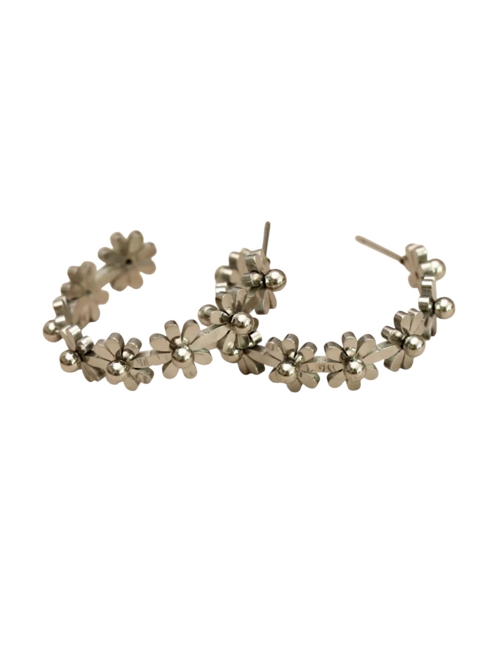 Daisy Hoop Earrings Titanium Steel